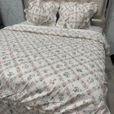 SUMMER KING SIZE GLACÉ COTTON 6 PCS REVERSIBLE COMFORTER SET WITH SUPER KING SIZE BEDSHEET